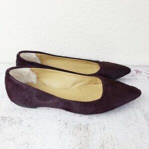 UGG Collection Italy Linda Calf Hair Ballet Flats Burgundy 8.5